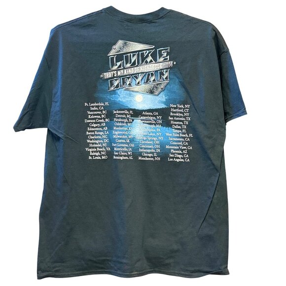 Gildan T-Shirt Mens XL Black Cotton Luke Bryan Graphic Tour Shirt - Picture 2 of 6